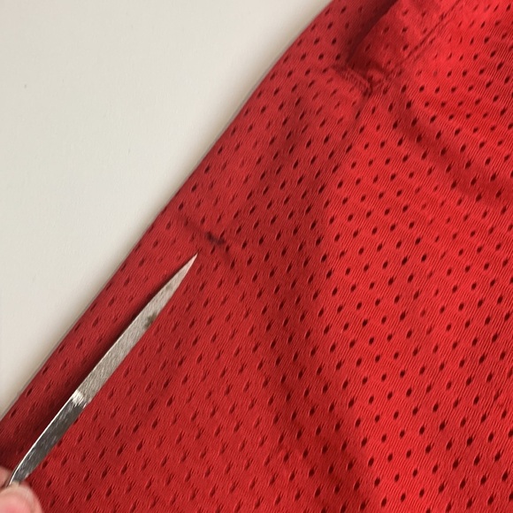 Brooks Red Mesh Men's Athletic Basketball Gym Shorts - Picture 5 of 9